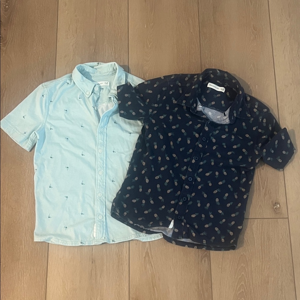 Abercrombie & Fitch Light Blue Flamingo and Navy Pineapple Print Kids' Shirts